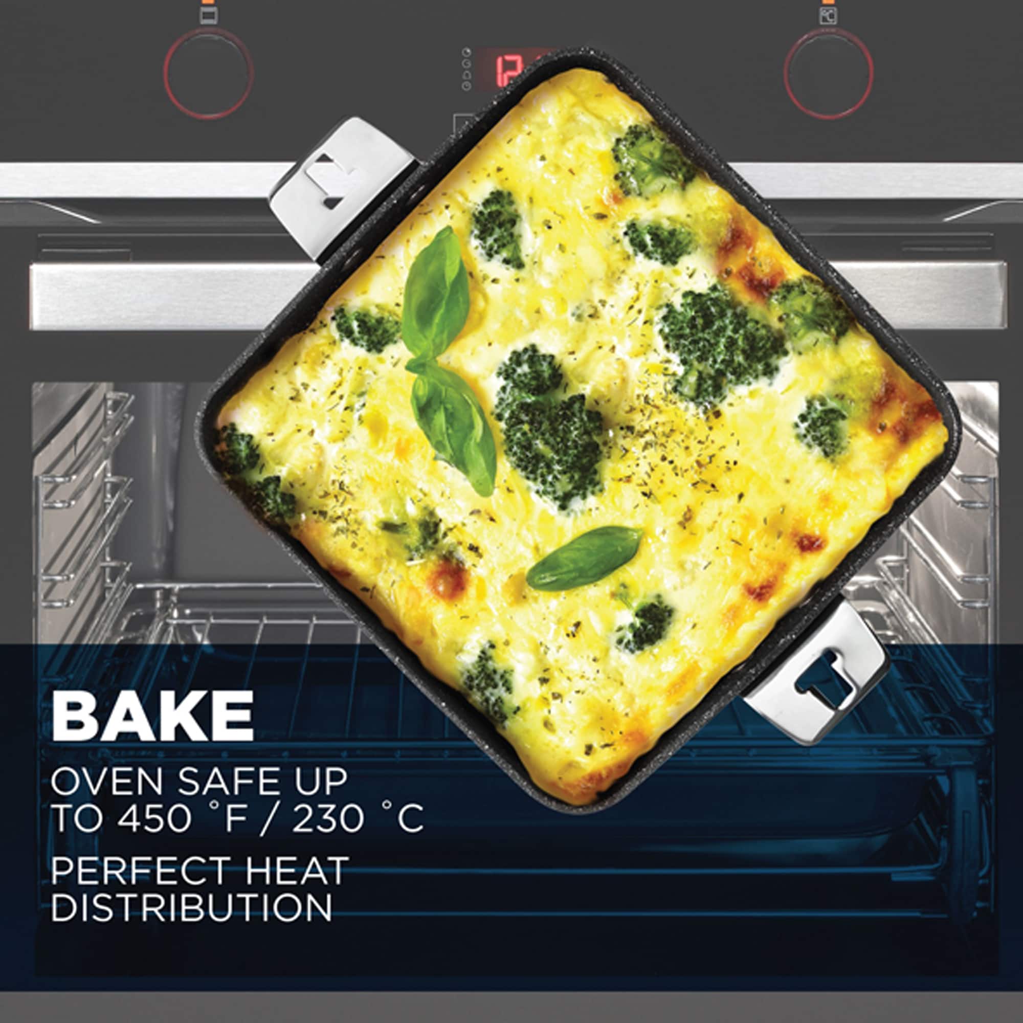 The Rock® by Starfrit® 9" Fry Pan & Square Dish with T-Lock Detachable Handle
